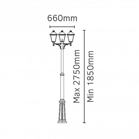Turin Triple Post Black