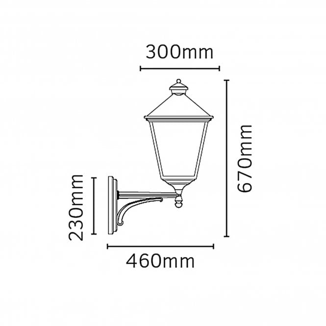 Turin Grande Up Wall Lantern Black