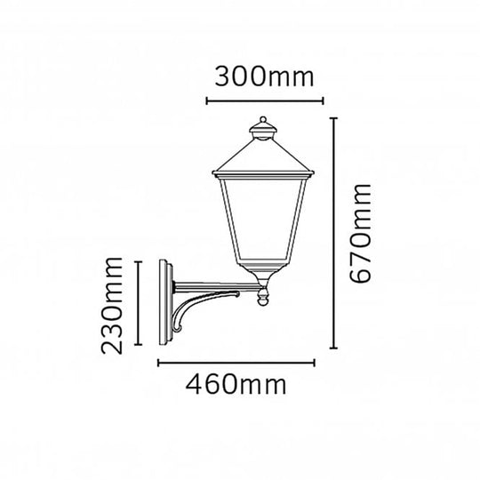 Turin Grande Up Wall Lantern Black