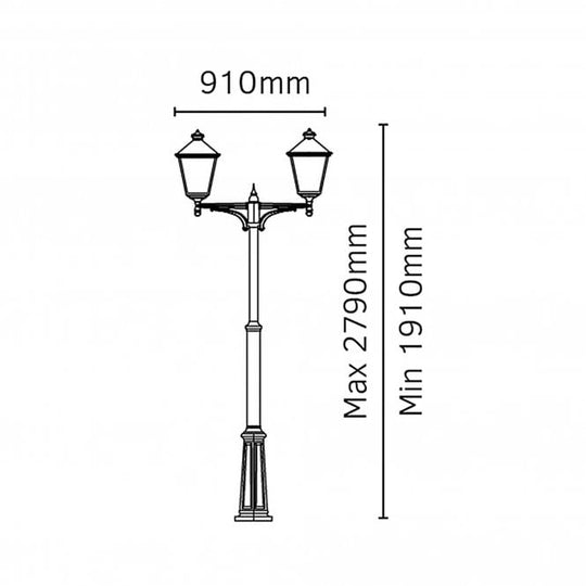 Turin Grande Twin Post Black