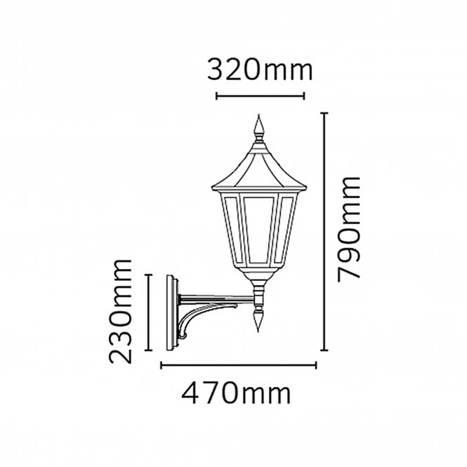 Valencia Grande Up Lantern Black