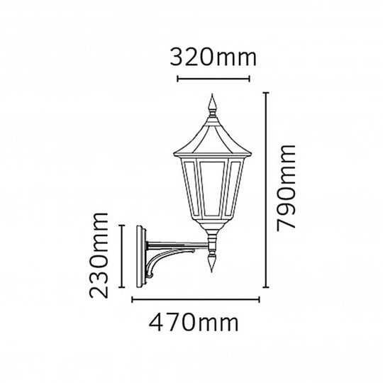 Valencia Grande Up Lantern Black