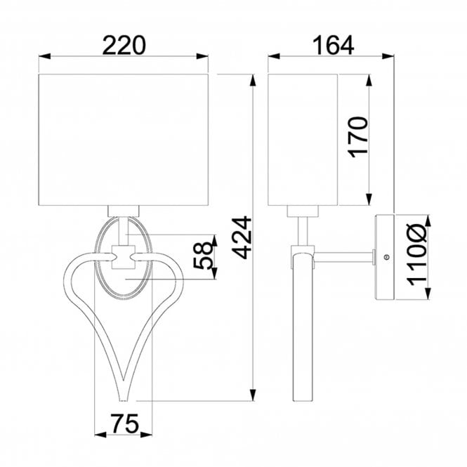Falmouth 2 Light Bathroom Wall Light In Polished Chrome Finish