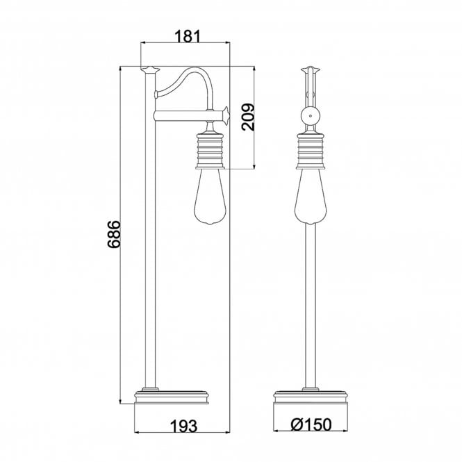 Douille Table Lamp In Aged Brass Finish