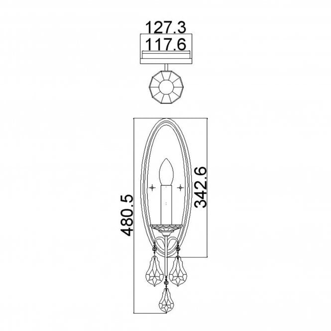 Valentina 1 Light Wall Light In Oxidized Bronze Finish