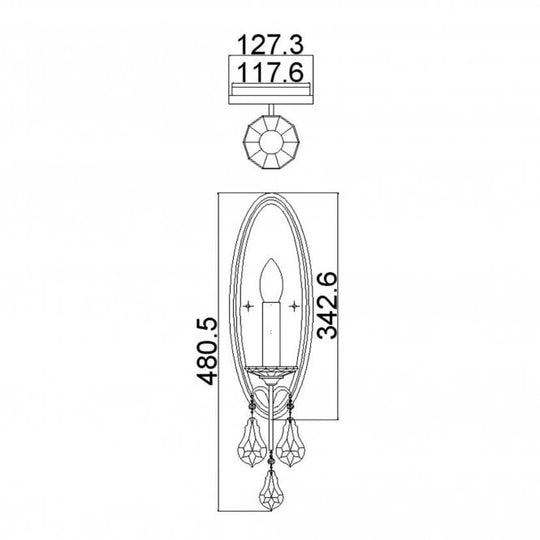 Valentina 1 Light Wall Light In Oxidized Bronze Finish