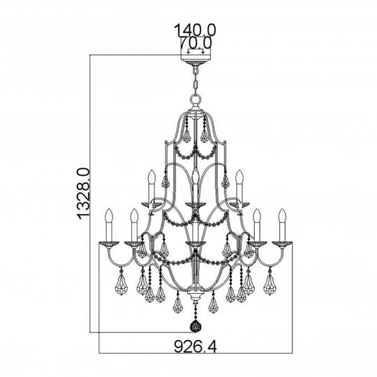 Valentina 12 Light Multi-Tier Chandelier In Oxidized Bronze Finish