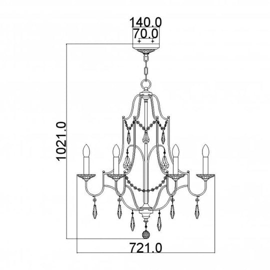 Valentina 6 Light Chandelier In Oxidized Bronze Finish