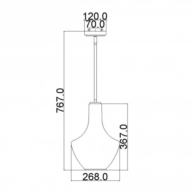 Everly 1 Light Small Pendant In Chrome Finish