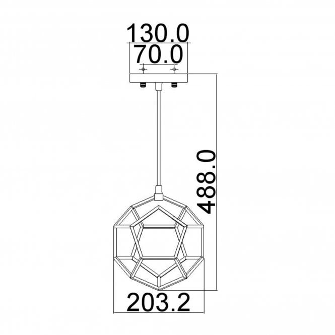 Rocklyn Mini Pendant In Raw Steel Finish