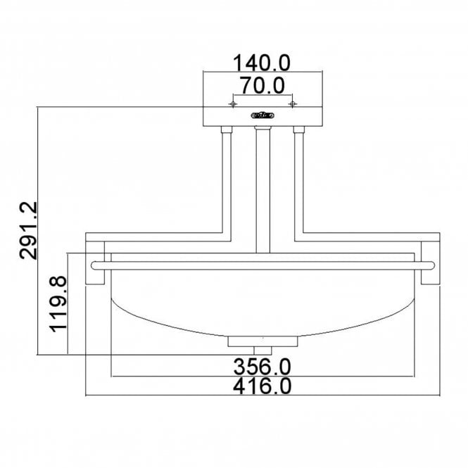 Taylor 3 Light Semi Flush In Polished Chrome Finish