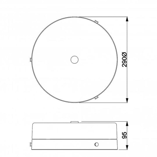 Tamar 1 Light Large Bathroom Flush In Polished Gold Finish