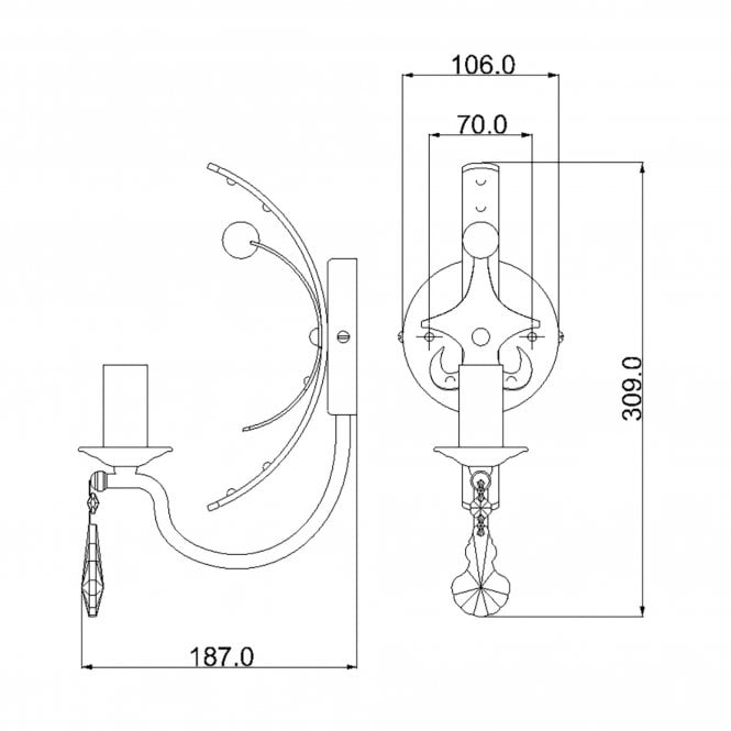 Windsor 1 Light Wall Light In Gold Patina Finish