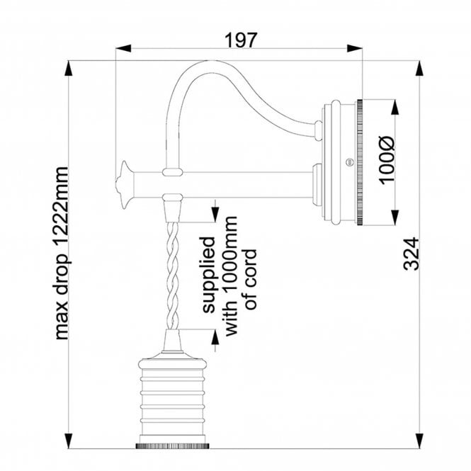 Douille 1 Light Wall Light - Polished Nickel