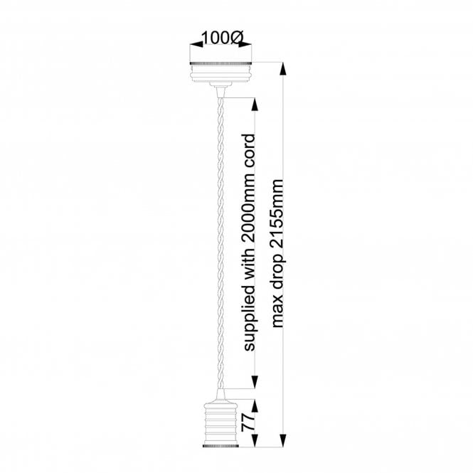 Douille 1 Light Pendant - Aged Brass