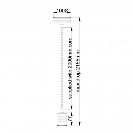 Douille 1 Light Pendant - Aged Brass