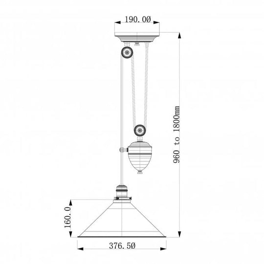 Provence 1 Light Rise and Fall Pendant - Polished Copper
