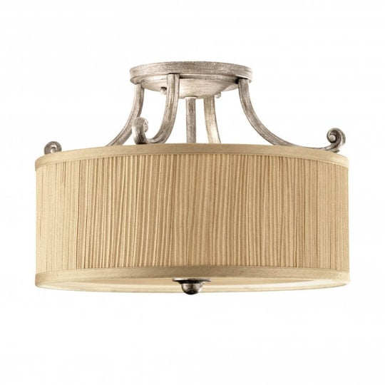 Abbey Semi-Flush Light in a silver sand finish