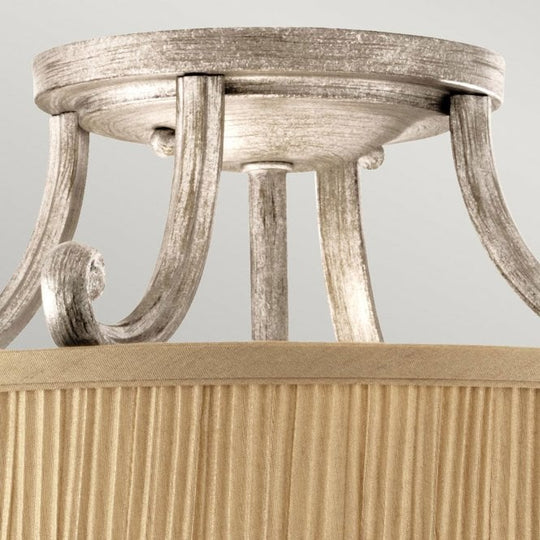 Abbey Semi-Flush Light in a silver sand finish