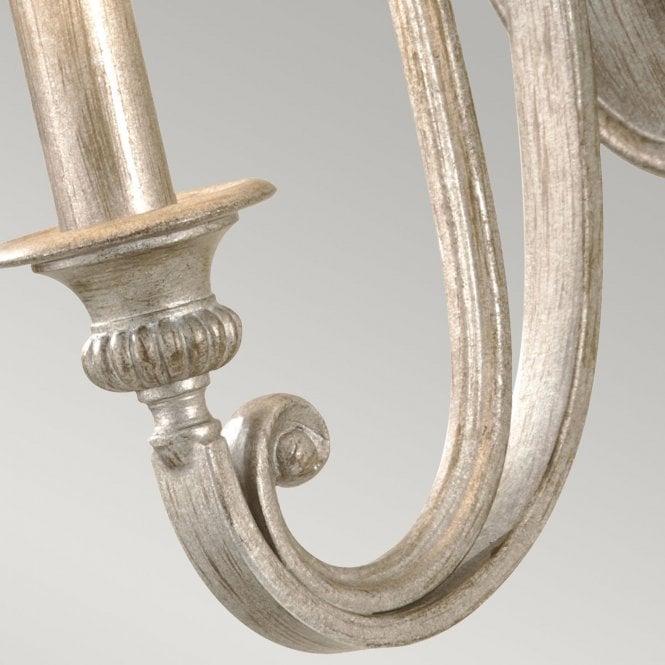 Abbey Wall Light in a silver sand finish