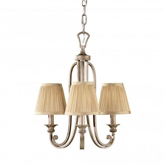 Abbey mini 3 light Chandelier with silver sand finish