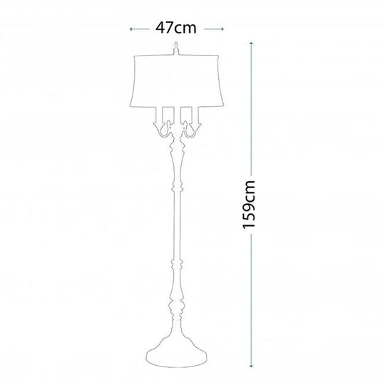 Gibson 4 light Floor Lamp with Cambridge Crackle finish