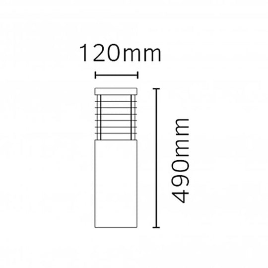 Halmstad Medium Wooden Bollard E27 Black