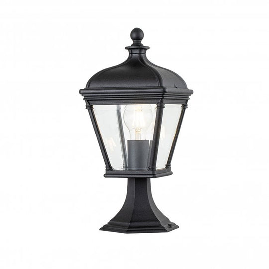 Bayview 1 Light Medium Pedestal Lantern Black