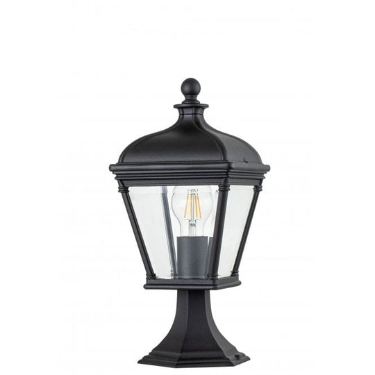 Bayview 1 Light Medium Pedestal Lantern Black