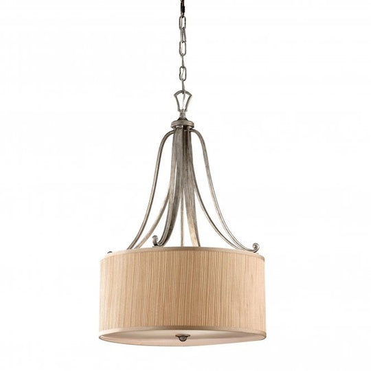 Feiss Abbey 3Lt Pendant  Silver Sand