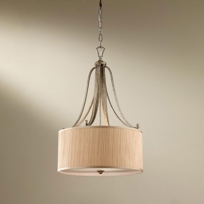 Feiss Abbey 3Lt Pendant  Silver Sand