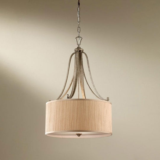 Feiss Abbey 3Lt Pendant  Silver Sand