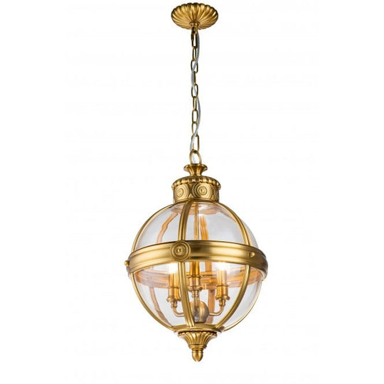Adams 3 Light Pendant Chandelier - Brushed Brass