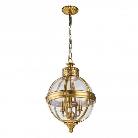 Adams 3 Light Pendant Chandelier - Brushed Brass