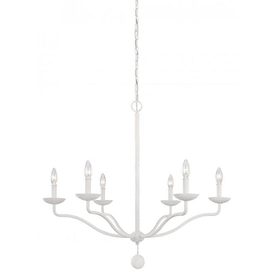 Annie 6 Light Chandelier Plaster White