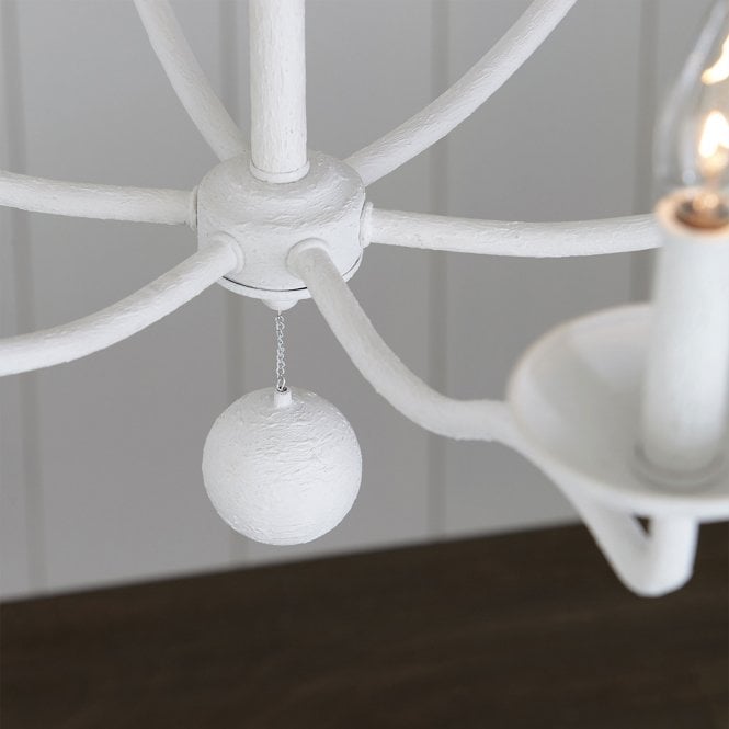 Annie 6 Light Chandelier Plaster White