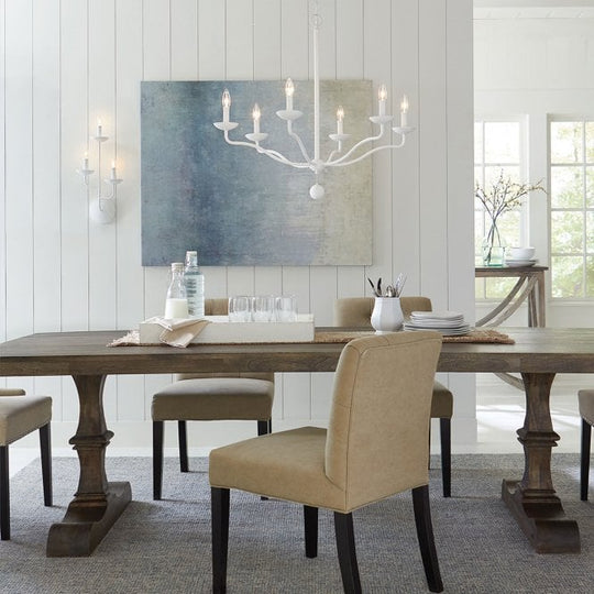 Annie 6 Light Chandelier Plaster White