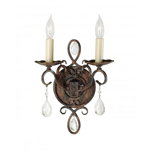 Chateau 2 Light Wall Light Mocha Bronze