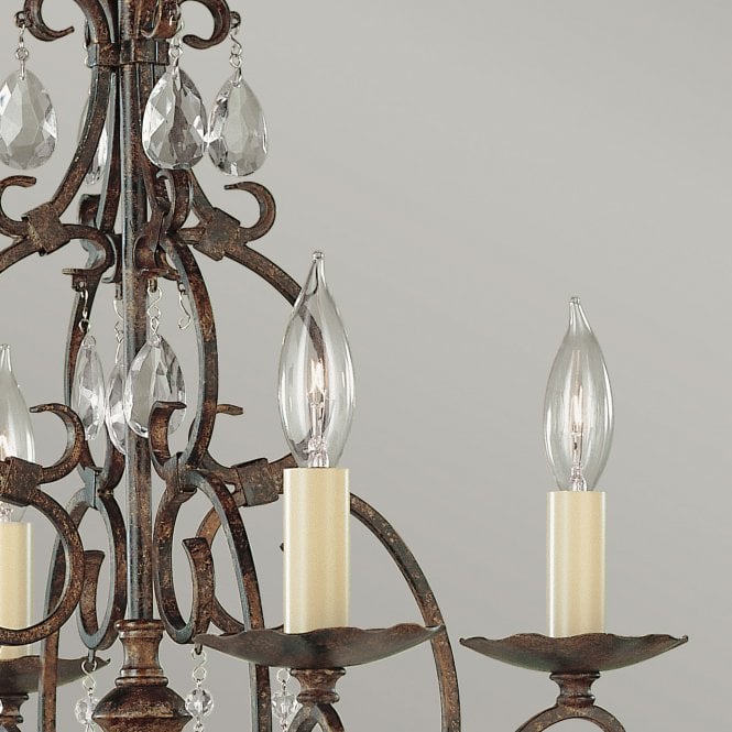 Chateau 4 Light Chandelier Mocha Bronze