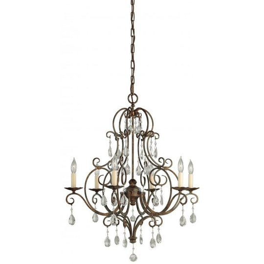 Chateau 6 Light Chandelier Mocha Bronze