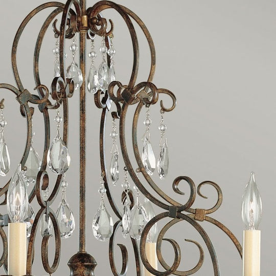 Chateau 6 Light Chandelier Mocha Bronze