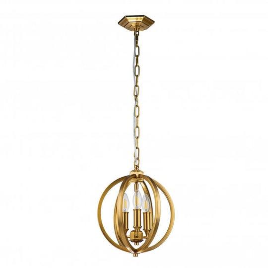 Corinne 3 Light Small Pendant Burnished Brass