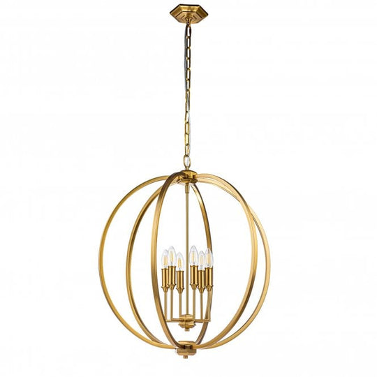 Corinne 6 Light Pendant Burnished Brass