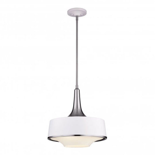 Feiss Holloway 4Lt Pendant   Brushed Steel/White