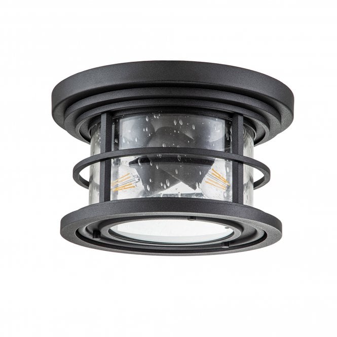 Lighthouse 2 Light Flush Mount Textured Black