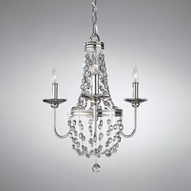 Feiss Malia 3Lt Chandelier  Polished Nickel