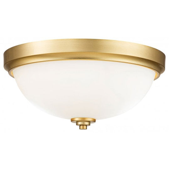 Malibu 2 Light Flush Mount Brushed Brass