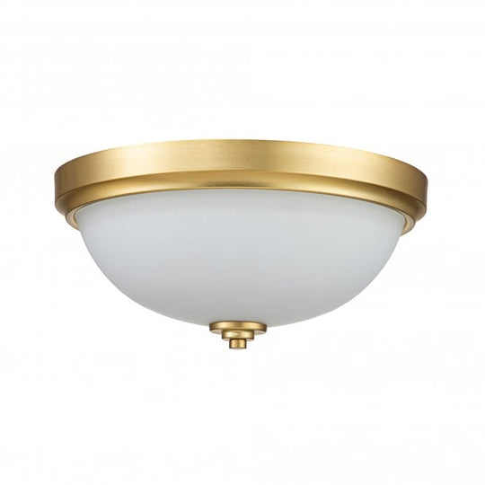 Malibu 2 Light Flush Mount Brushed Brass