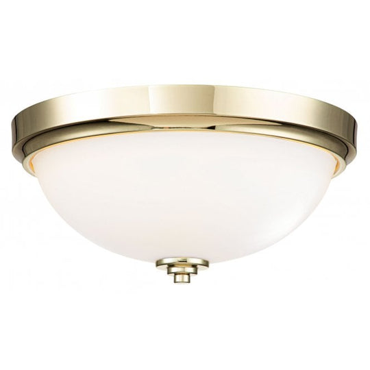 Malibu 2 Light Flush Mount Polished Gold or Brass