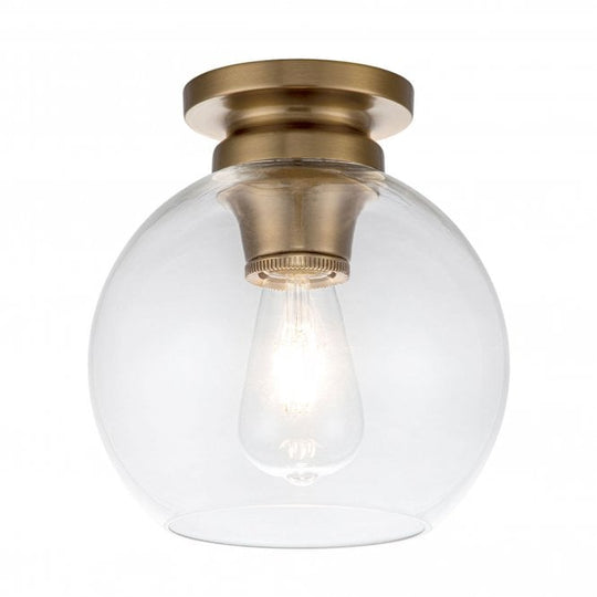 Tabby 1 Light Flush Light Burnished Brass